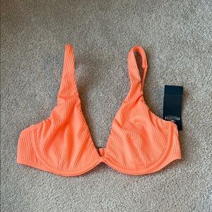 Hollister Vibrant Orange Ribbed Bikini Top